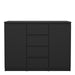Naia Sideboard 4 Drawers 2 Doors in Black Matt