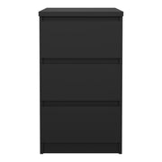 Naia Bedside 3 Drawers in Black Matt