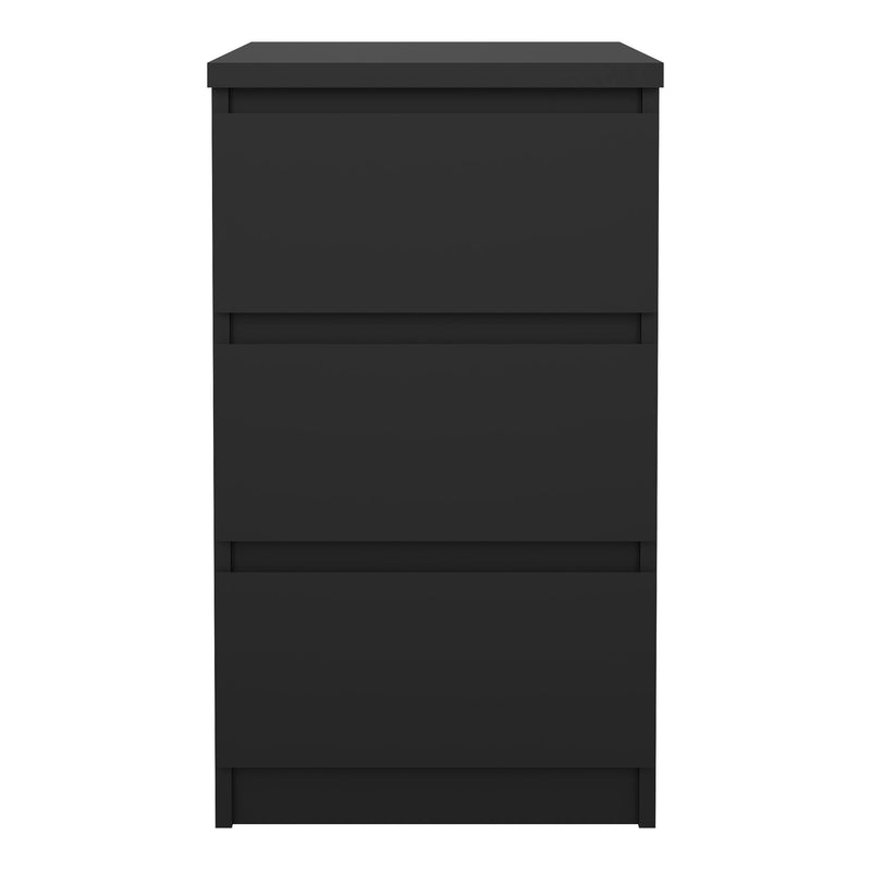 Naia Bedside 3 Drawers in Black Matt