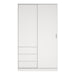 Naia Wardrobe with 1 Sliding Door and 1 Door + 3 Drawers in White 