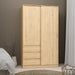 Naia Wardrobe with 1 Sliding Door 1 Door 3 Drawers in Jackson Hickory Oak