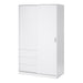 Naia Wardrobe with 1 Sliding Door 1 Door 3 Drawers in White High Gloss