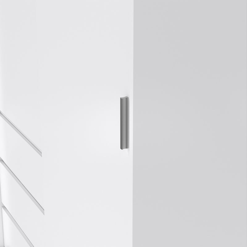 Naia Wardrobe with 1 Sliding Door 1 Door 3 Drawers in White High Gloss