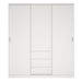 Naia Wardrobe with 2 Sliding Doors + 1 Door + 3 Drawers in White 