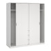 Naia Wardrobe with 2 Sliding Doors + 1 Door + 3 Drawers in White 