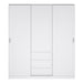 Naia Wardrobe with 2 Sliding Doors 1 Door 3 Drawers in White High Gloss
