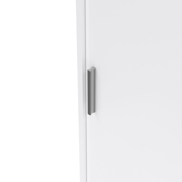 Naia Wardrobe with 2 Sliding Doors 1 Door 3 Drawers in White High Gloss
