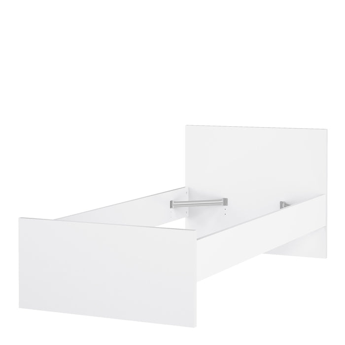 Naia Single Bed 3ft (90 x 190) in White High Gloss