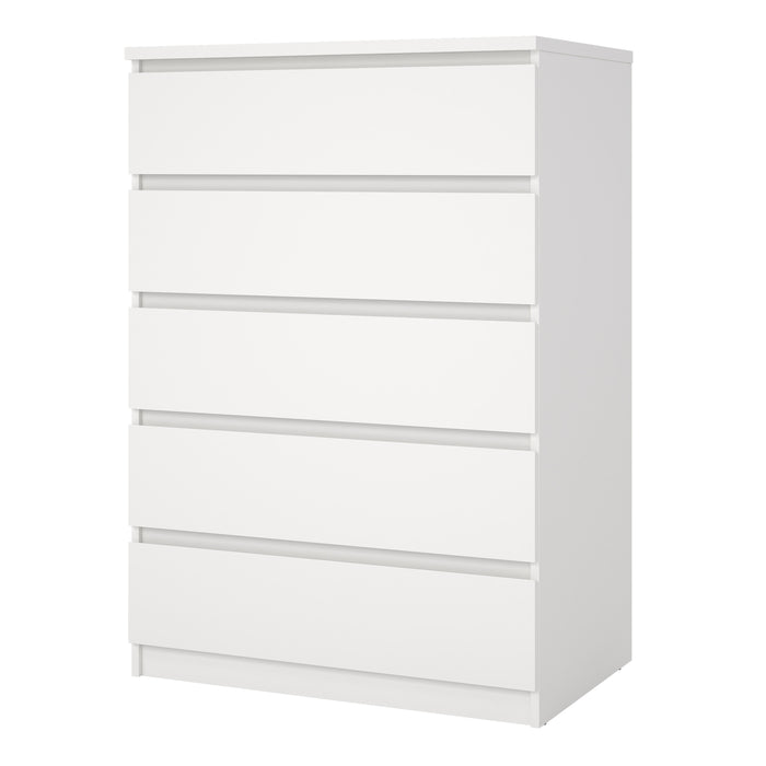 Naia Chest of 5 Drawers in White