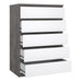 Naia Chest of 5 Drawers in Concrete and White High Gloss