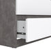 Naia Chest of 5 Drawers in Concrete and White High Gloss