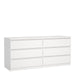 Naia Wide Chest of 6 Drawers (3+3) in White