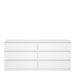 Naia Wide Chest of 6 Drawers (3+3) in White