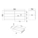 Naia Wide Chest of 6 Drawers (3+3) in Concrete and White High Gloss