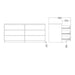 Naia Wide Chest of 6 Drawers (3+3) in Concrete and White High Gloss