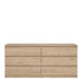 Naia Wide Chest of 6 Drawers (3+3) in Jackson Hickory Oak