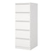 Naia Narrow Chest of 5 Drawers in White