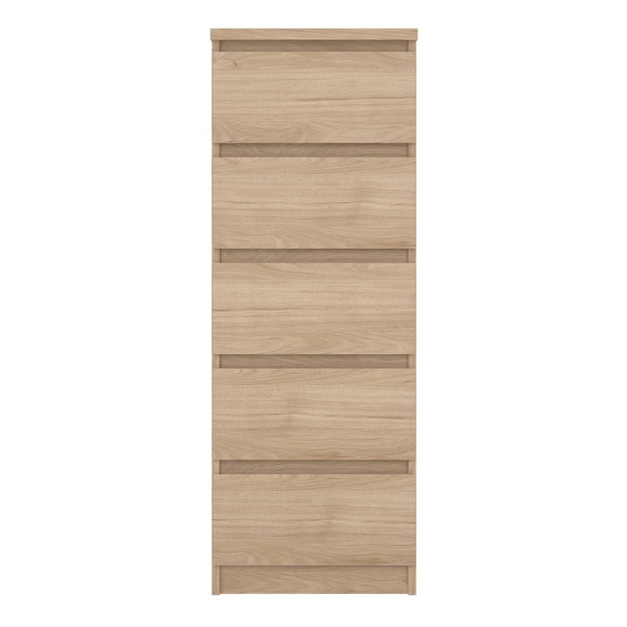 Naia Narrow Chest of 5 Drawers in Jackson Hickory Oak