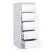 Naia Narrow Chest of 5 Drawers in White High Gloss