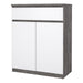 Naia Sideboard 1 Drawer 2 Doors in Concrete and White High Gloss