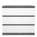 Naia Chest of 3 Drawers in Concrete and White High Gloss