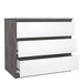 Naia Chest of 3 Drawers in Concrete and White High Gloss