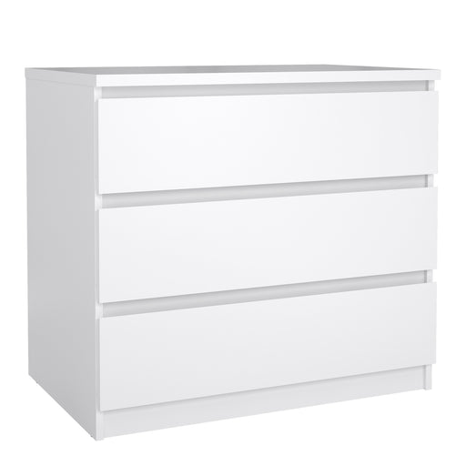 Naia Chest of 3 Drawers in White High Gloss