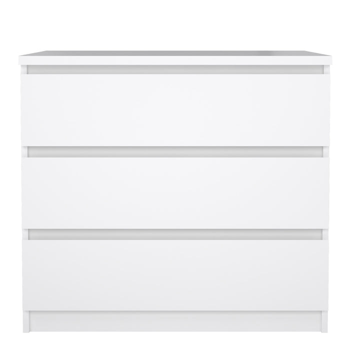 Naia Chest of 3 Drawers in White High Gloss