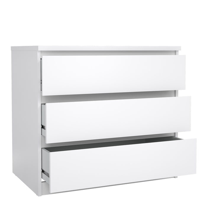 Naia Chest of 3 Drawers in White High Gloss