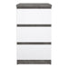 Naia Bedside 3 Drawers in Concrete and White High Gloss