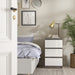 Naia Bedside 3 Drawers in Concrete and White High Gloss