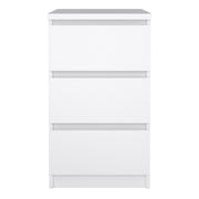 Naia Bedside 3 Drawers in White High Gloss