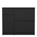 Naia Shoe Cabinet with 2 Flip Down Doors 1 Door and 1 Drawer in Black Matt