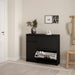 Naia Shoe Cabinet with 2 Flip Down Doors 1 Door and 1 Drawer in Black Matt