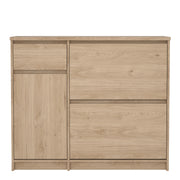 Naia Shoe Cabinet with 2 Flip Down Doors 1 Door and 1 Drawer in Jackson Hickory Oak