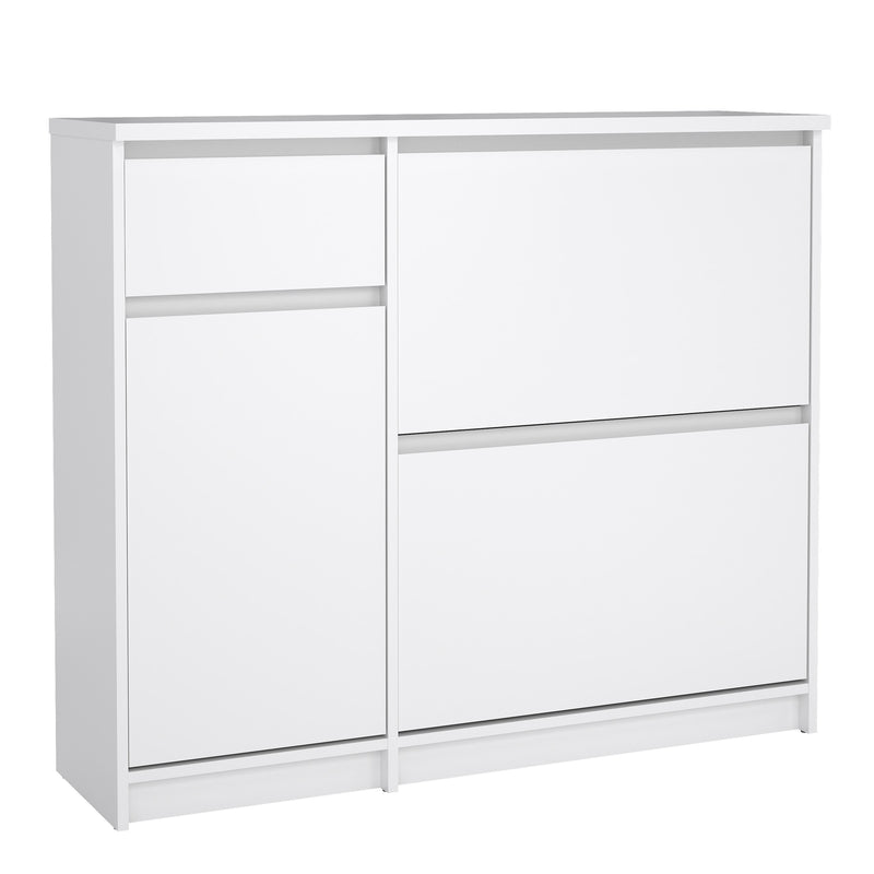 Naia Shoe Cabinet with 2 Flip Down Doors 1 Door and 1 Drawer