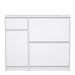 Naia Shoe Cabinet with 2 Flip Down Doors 1 Door and 1 Drawer in White High Gloss