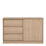 Naia Storage Unit with 1 Sliding Door and 3 Drawers in Jackson Hickory Oak