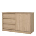 Naia Storage Unit with 1 Sliding Door and 3 Drawers in Jackson Hickory Oak