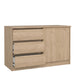 Naia Storage Unit with 1 Sliding Door and 3 Drawers in Jackson Hickory Oak