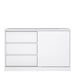 Naia Storage Unit with 1 Sliding Door and 3 Drawers in White High Gloss