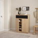 Naia Shoe Cabinet with 2 Doors 1 Drawer in Jackson Hickory Oak and Black