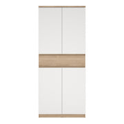 Naia Shoe Cabinet with 4 Doors 1 Drawer in Jackson Hickory Oak and White