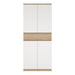 Naia Shoe Cabinet with 4 Doors 1 Drawer in Jackson Hickory Oak and White