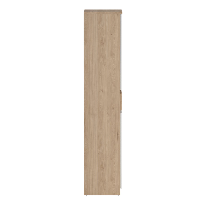 Naia Shoe Cabinet with 4 Doors 1 Drawer in Jackson Hickory Oak and White