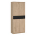 Naia Shoe Cabinet with 4 Doors 1 Drawer in Jackson Hickory Oak and Black