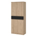 Naia Shoe Cabinet with 4 Doors 1 Drawer in Jackson Hickory Oak and Black