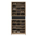 Naia Shoe Cabinet with 4 Doors 1 Drawer in Jackson Hickory Oak and Black