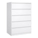 Naia Package - Bedside 3 Drawers + Chest of 5 Drawers + Wardrobe with 2 Doors + 1 Drawer in White High Gloss