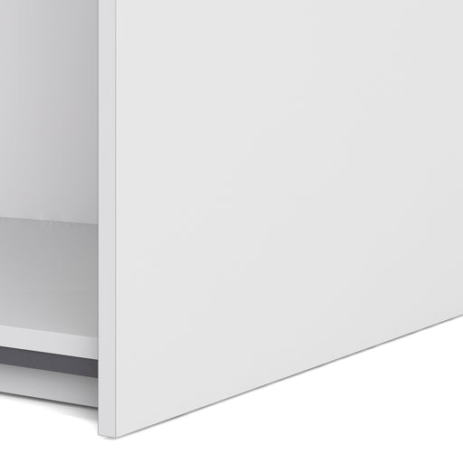 Verona Sliding Wardrobe 180cm in White with Oak and Mirror Doors with 5 Shelves